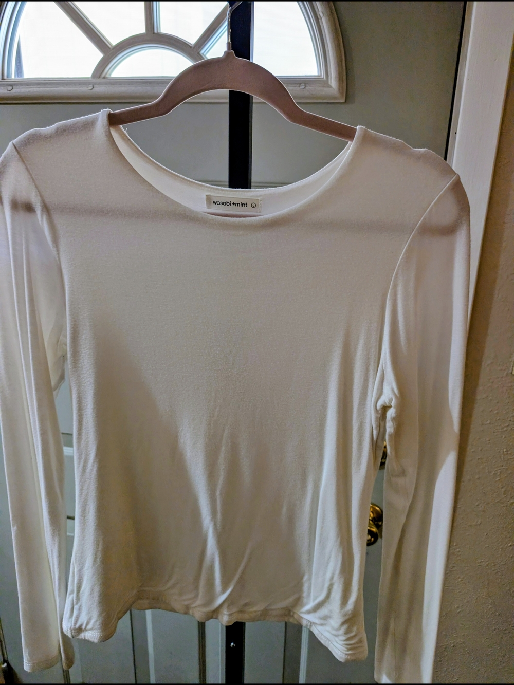 Wasabi Mint White Long-Sleeve Bodysuit